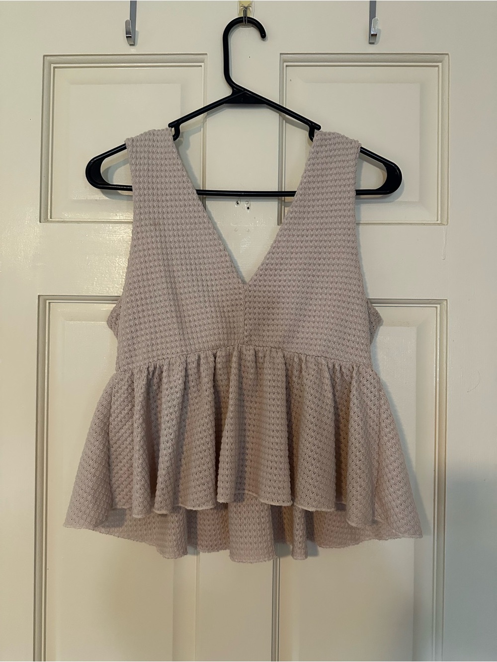 Pink Lily Mauve Knit Peplum Tank Top